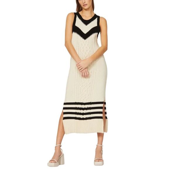 Tanya Taylor Sweater Dress 1X Cream Nina Cable-Knit Sleeveless Beach Coastal NEW - Picture 6 of 11